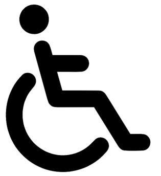 An illustration of a person in a wheelchair