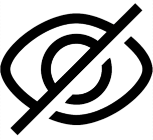 A black and white illustration of an eye 